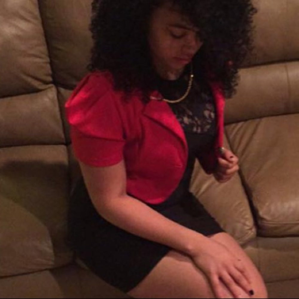 Red crop blouse